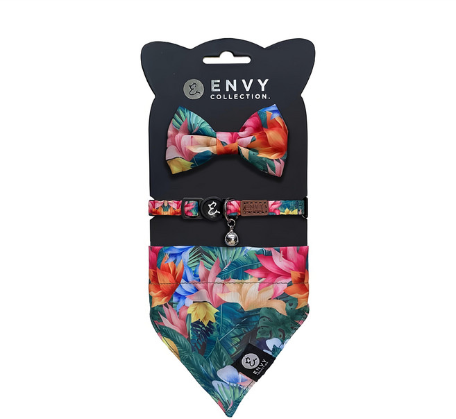 ENVY COLLECTION 貓頸圈 熱帶天堂鳥三件組, 熱帶天堂鳥, 1組