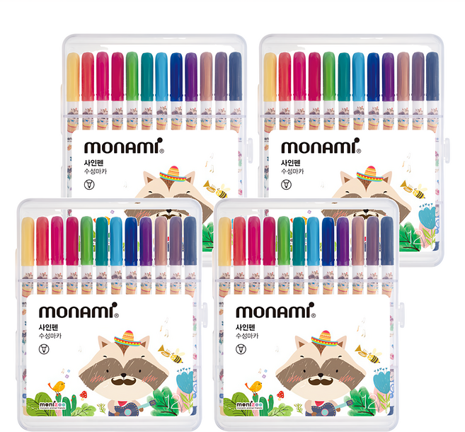 monAmi Monige 記號筆套組, 4組, 12色