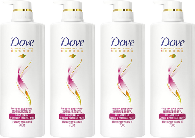 Dove 多芬 直順亮澤潤髮乳, 700g, 4瓶