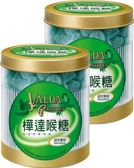 VALDA 樺達 軟喉糖 超涼薄荷口味, 160g, 2罐
