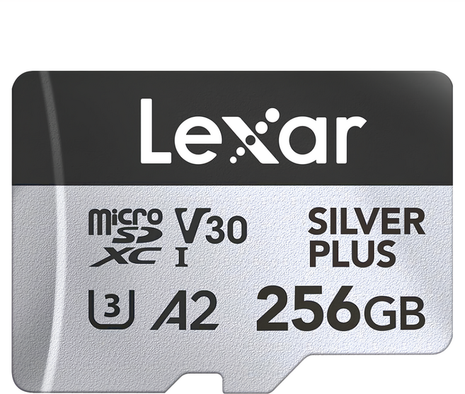 Lexar 雷克沙 Silver Plus MicroSDXC 記憶卡 U3 V30 A2 256GB, 1個