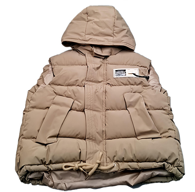 兒童秋冬羽絨棉背心 卡其色