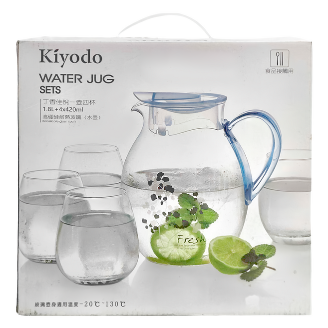 Kiyodo 丁香佳悅一壺四杯, 3.48L, 1組, Clear