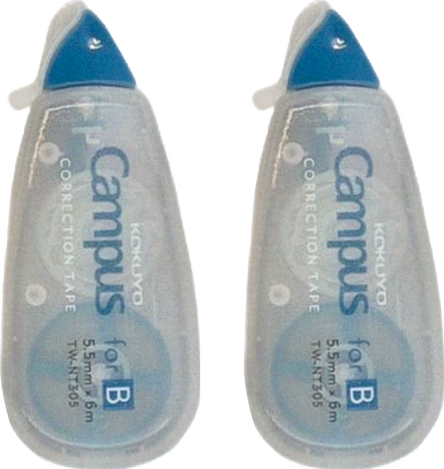 KOKUYO 國譽 Campus 象牙白修正帶B罫6m 58 x 26 x 17mm, 藍色, 2個