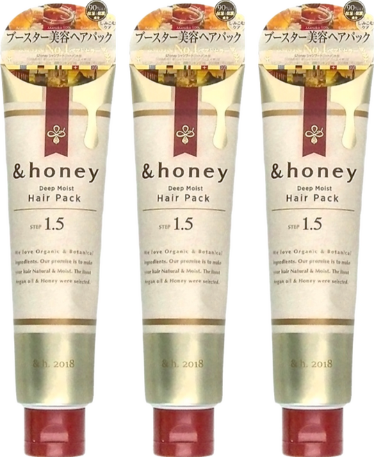 &honey 日本Deep蜂蜜亮澤修護髮膜 1.5, 130g, 3個
