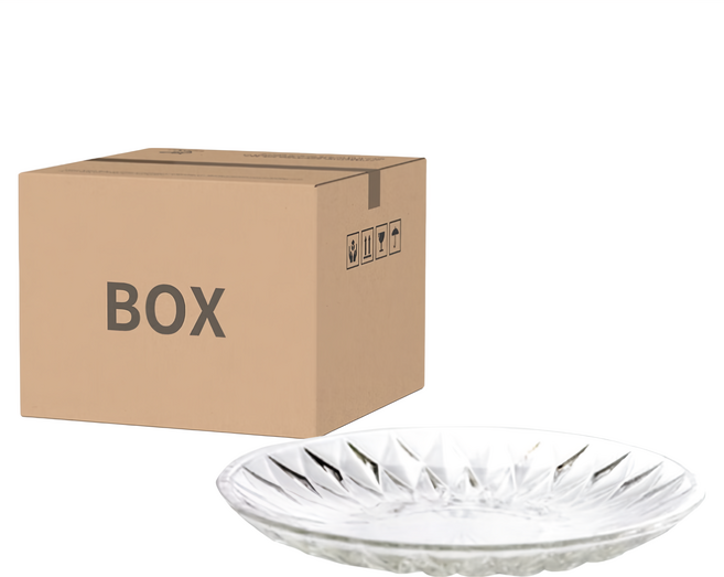 Ocean Glass 9吋 太陽盤6入組 安全無鉛玻璃點心盤/水果盤/蛋糕盤, 餐盤6個, 透明色, 1組