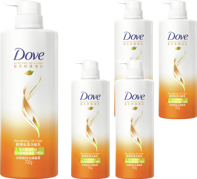 Dove 多芬 輕潤保濕洗髮乳, 700g, 5瓶