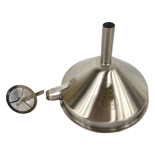 PUSH! 餐廳廚房用品304不銹鋼 漏斗 大15 x 11.6 x 1.5cm 118g, 不鏽鋼, 1個