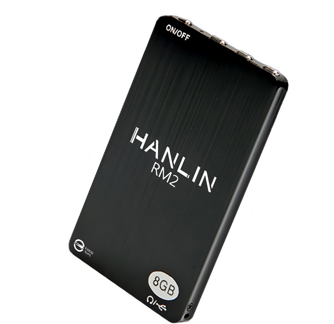 HANLIN RM2 簡易迷你錄音卡 錄音筆 8G 200小時續航力 5mm薄機身, 黑色