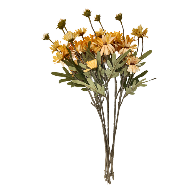 沐慕家居 仿真花小野玲梅 Set 長度52cm 花頭直徑約5-7.5cm 布料+塑膠, 淺香檳色, 6個