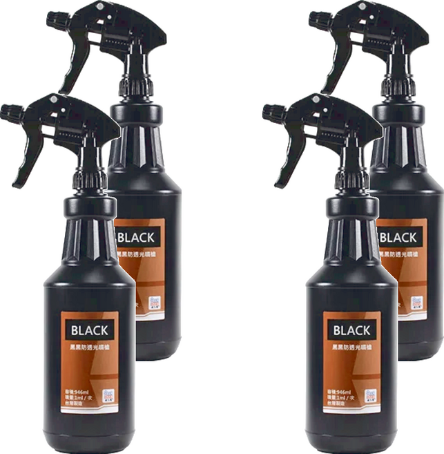 BEER BEAR 皮久熊 黑黑防透光噴槍 MY-7049 32 x 7cm 946ml, 黑色, 4個