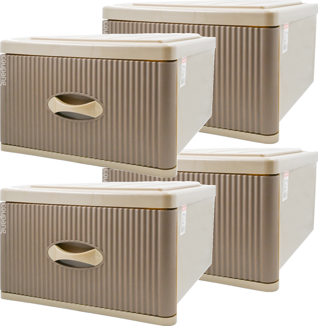 KEYWAY 聯府 XL風尚抽屜整理箱 26L 475 x 400 x 250mm, 咖啡色, 4個