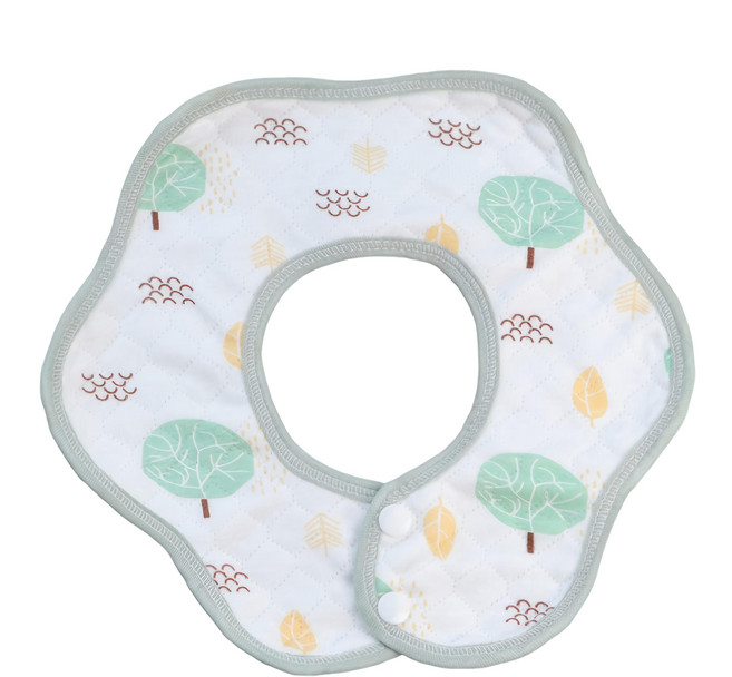 PUREAL 純真兔 北歐風情防水款花瓣圍兜, 綠色, 1入, 1條