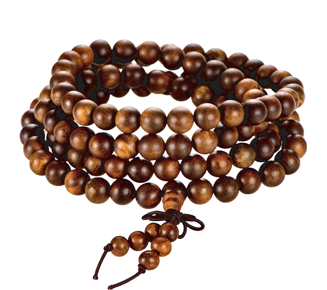 馥瑰馨盛 境由心轉綠檀木念珠串 80cm 34g, 原木色, 1個