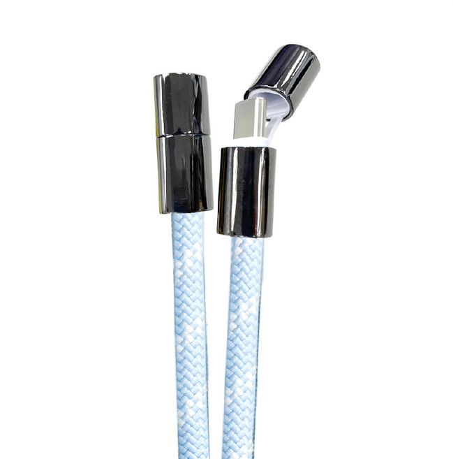 REAICE 台陞科技 2WAY手機掛繩充電線 Type-C-Type-C, 150cm, 迷霧藍, 1條