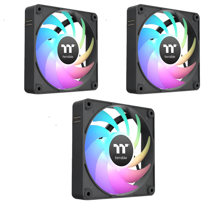 Thermaltake 曜越 CT140 EX ARGB 反轉 磁吸快接風扇 CL-F193-PL14SW-A, 黑色, 3個