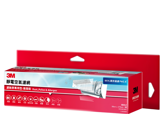 3M 靜電空氣濾網捲筒裝, 9808-RTC, 1個