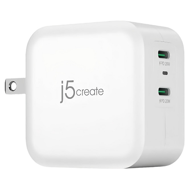 j5create 凱捷國際 40W雙孔 PD極速電源供應器 迷你快充充電器 附USB-A/USB-C雙用編織充電線 JUP2440, 1個, 白色