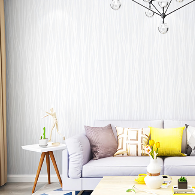 WA. WALL ART 防水自黏壁紙 歐風立體壓紋 月光白色