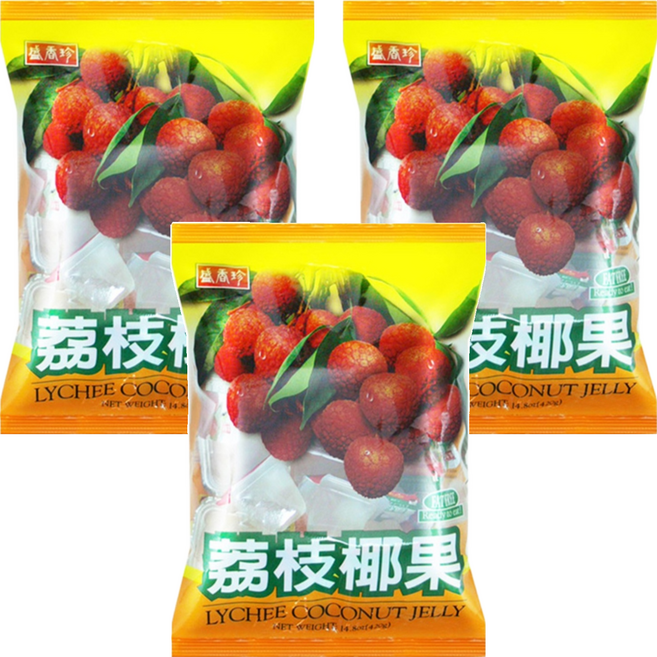 盛香珍 蒟蒻椰果 荔枝, 1kg, 3袋