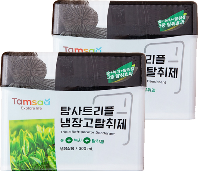 Tamsaa 冰箱用竹炭去味劑, 2個, 300ml