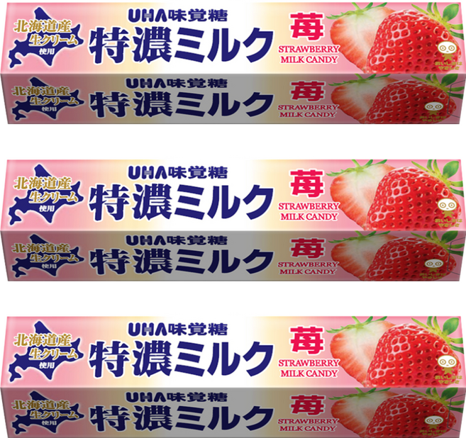 UHA 味覺糖 特濃牛奶條糖 北海道鮮奶油 香醇濃郁, 37g, 3條