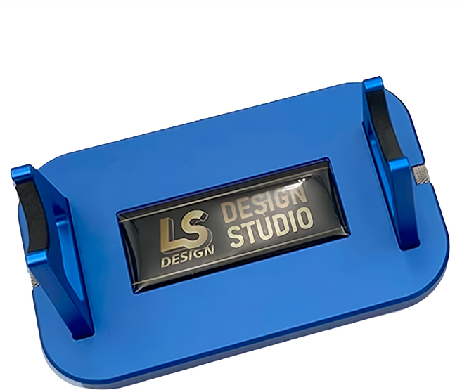 LS DESIGN 鋁合金置竿架 收納高度0.9cm x 13cm x 8cm x 5cm, 藍色