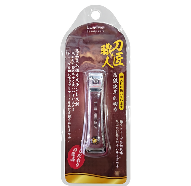 Lumina 露蜜 皮革面指甲剪 L 咖啡色 輕鬆修剪指甲 時尚美觀, 1支