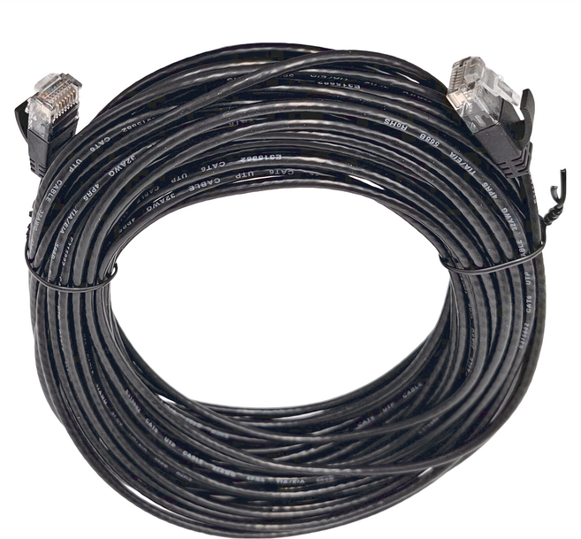 POLYWELL 寶利威爾 CAT6 極細高速網路線 RJ45 福祿克認證 PW15-W58-U150, 黑色, 15m, 1條