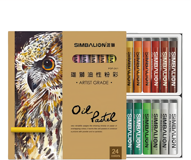 SIMBALION 雄獅 POP 雄獅專家用油性粉彩, 24色, 1盒