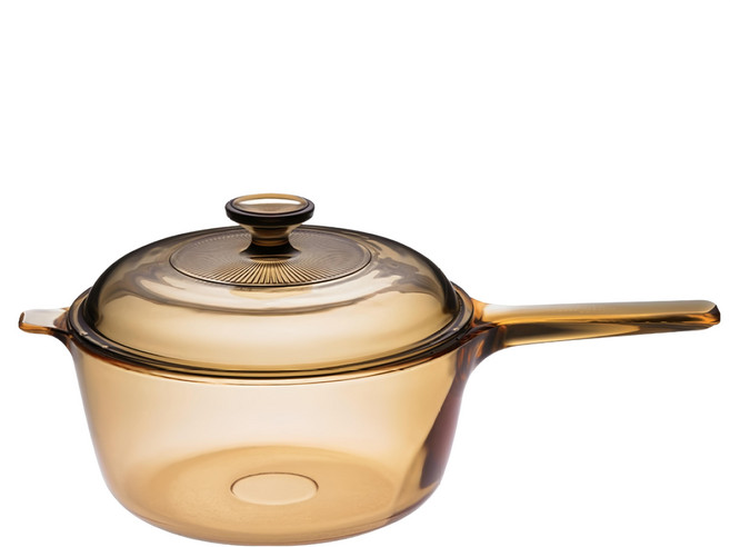 Corelle Brands 康寧餐具 Visions 單柄晶彩透明鍋 2.5L, 21cm, 黃色, 1個