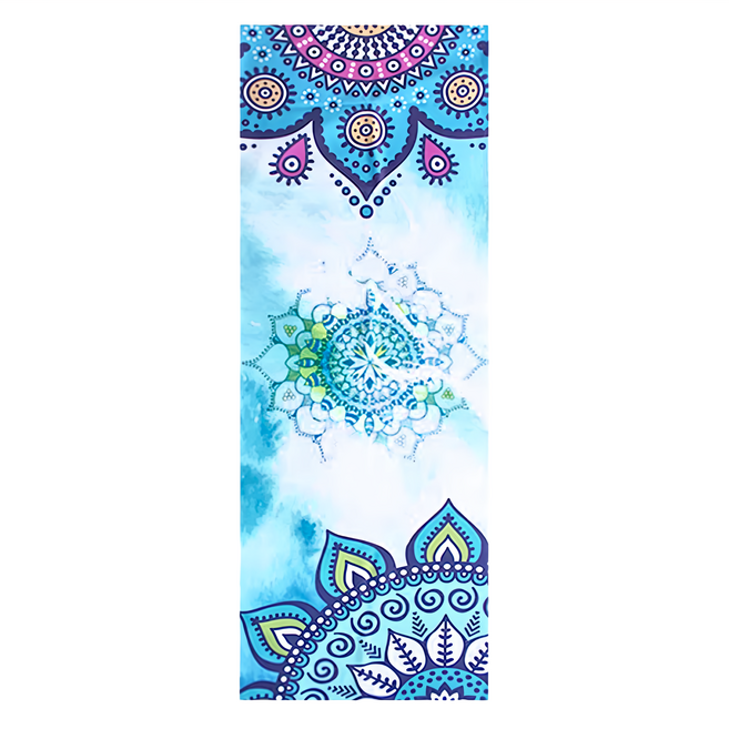 Lotus COZY FITNESS SERIES 靜心曼陀羅瑜珈鋪巾 450g, 藍色冥想, 1條