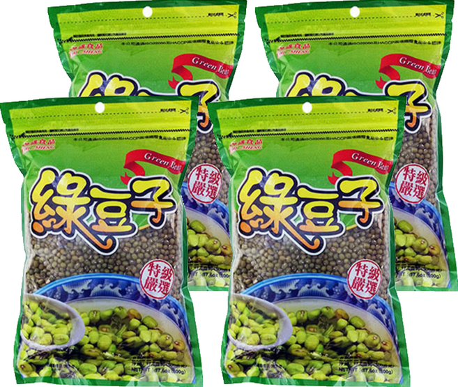CHI-SHENG 耆盛食品 綠豆子, 500g, 4包