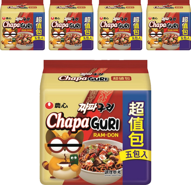 NONGSHIM 農心 浣熊炸醬烏龍麵 140g, 25包