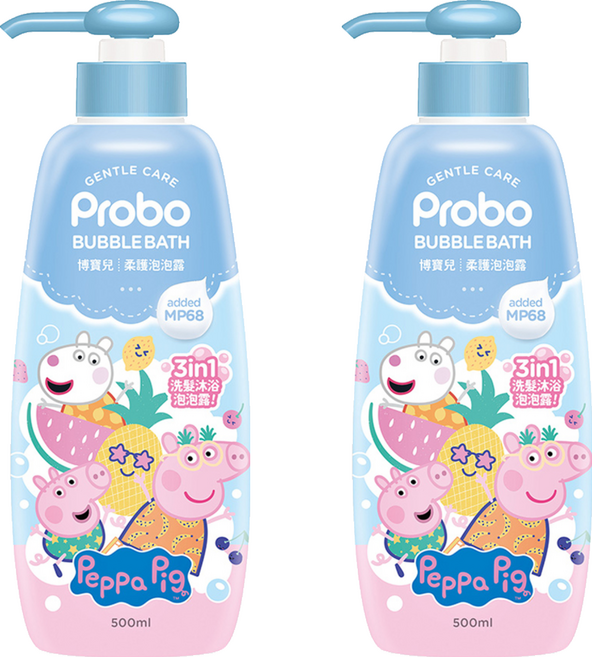 Probo 博寶兒 柔護泡泡露 佩佩豬, 500ml, 2瓶