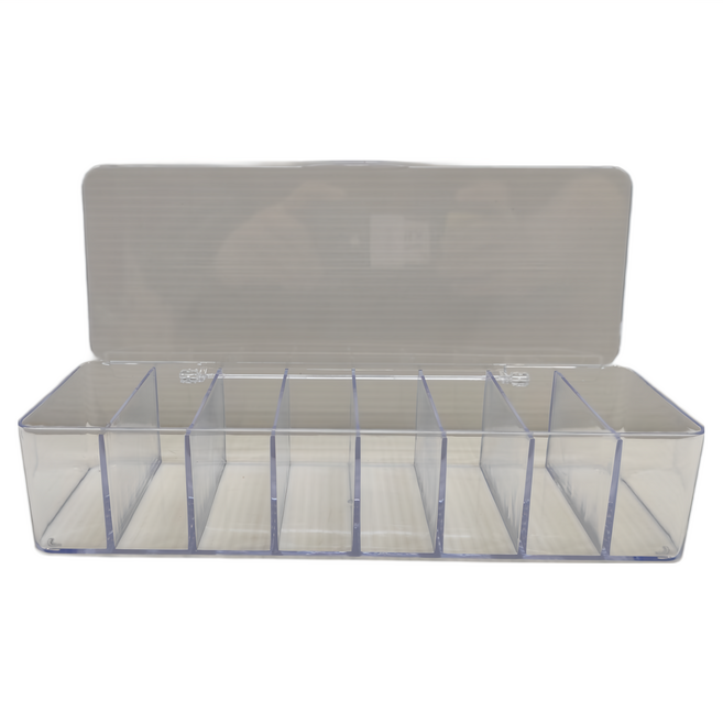 E.dot 8格 翻蓋分格收納盒 26 x 9.5 x 5.5cm, 透明, 1個