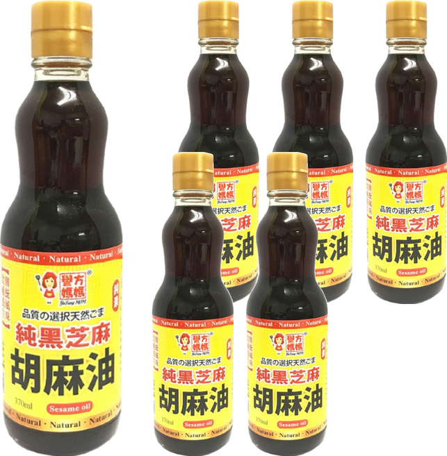 譽方媽媽 純黑芝麻胡麻油 370ml, 6瓶