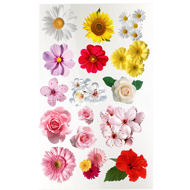 【MI MI LEO】冷撕燙畫 花花造型款式 拼布手工材料 補丁 家政 花花綜合整張-11x18cm, 1件