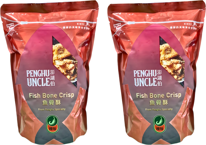 澎湖伯 魚骨酥 辣味, 100g, 2包
