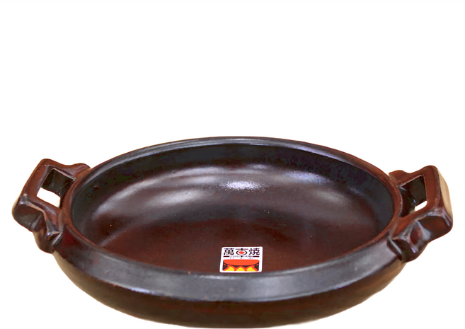 5吋耐熱陶板 日本萬古燒 直火/烤箱/微波OK, 黑色, 1個