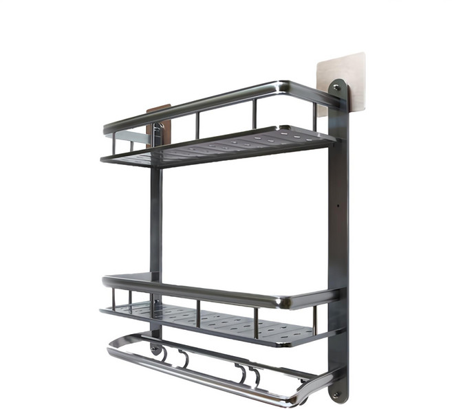奇麗屋 無鋁倫比 精緻雙層置物架 鋁合金輕量化設計 遇水不留水痕, 1組, 深灰色