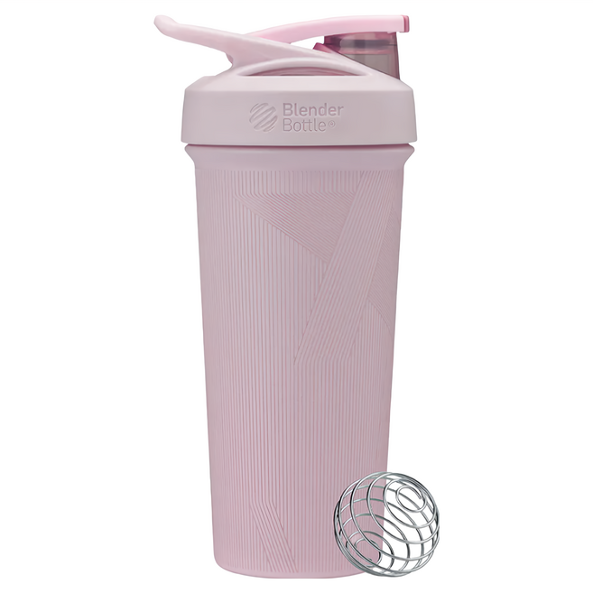 Blender Bottle Sleek SS 按壓式不銹鋼搖搖杯, 粉紅棱鏡, 740ml, 1個