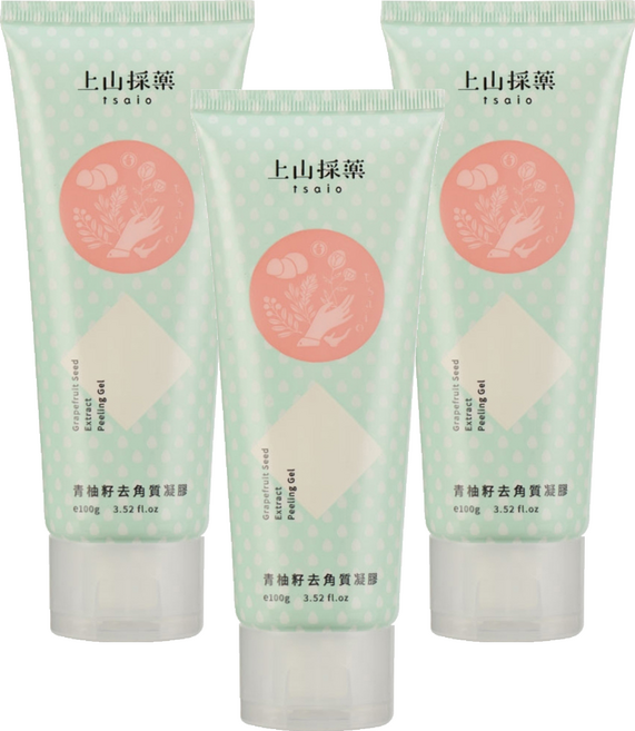 tsaio 上山採藥 青柚籽去角質凝膠 100g 溫和不刺激 親水性佳, 3條