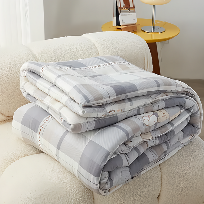 BELLE VIE 韓版雙面針織可水洗被 格子