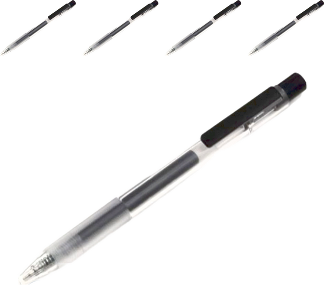 KaCO TURBO 速乾彩虹0.5中性筆 一體式防滑筆握 彈性筆夾設計, 黑色, 5支