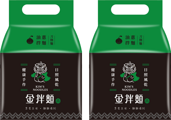金拌麵 經典油蔥刀削麵 4包, 520g, 2袋