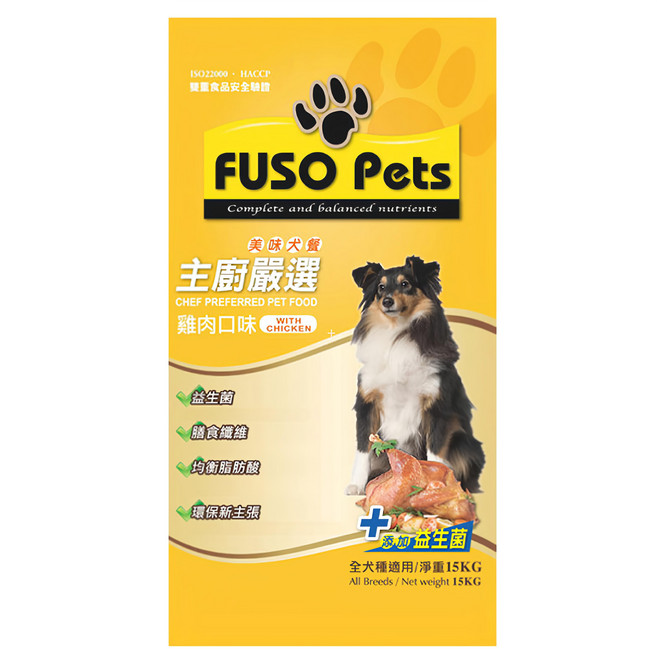 福壽實業 FUSO Pets 全犬用 主廚嚴選 狗飼料, 雞肉, 15kg, 1袋