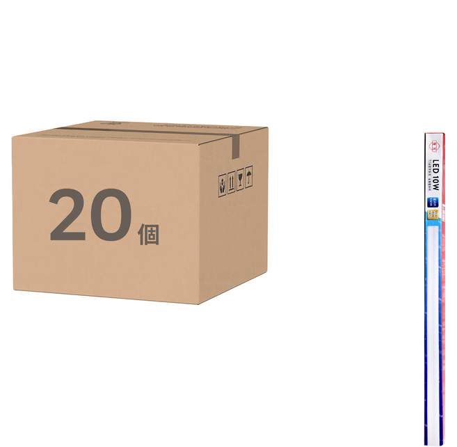 旭光 LED T5 2尺一體成型支架燈 10W, 6500K 晝光色, 20個
