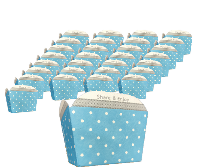 戚風蛋糕杯 50 x 50 x 50mm 100個, 圓點藍, 1組