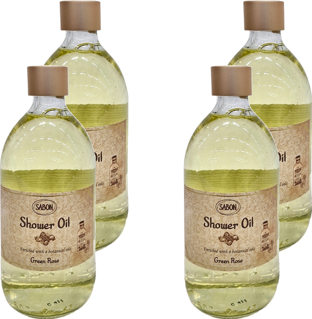 SABON 綠玫瑰沐浴油, 500ml, 4瓶